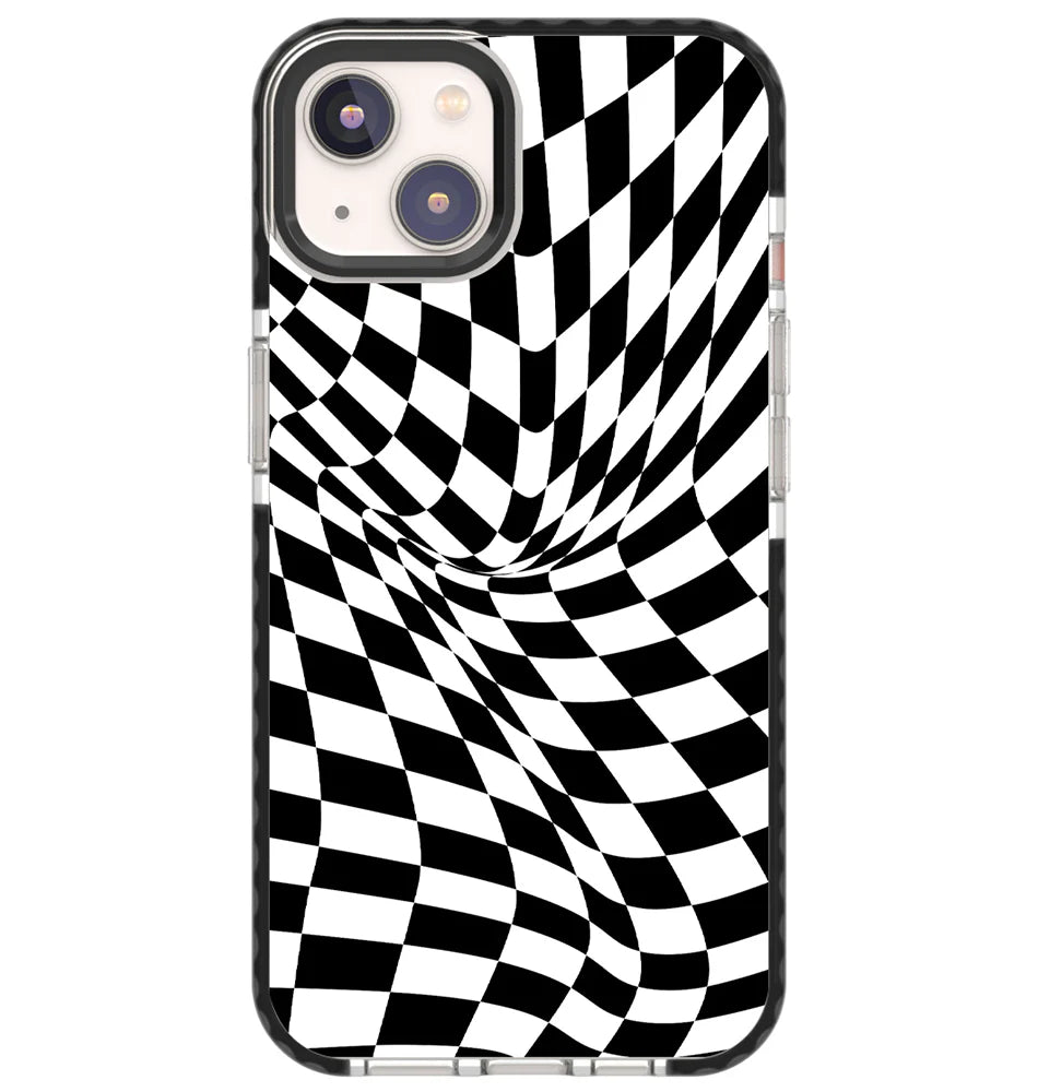 Checkered-B&W Iphone 15
